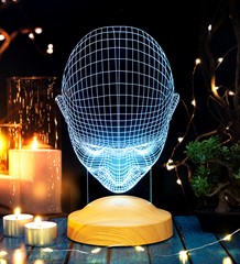 3D İnsan Kafası LED Lamba, Endüstriyel Tasarımcı için Hediye, Sanatçı için Hediye, Masa Lambası