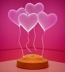 Uçan Kalpler, Klasik Kalpler 3 Boyutlu, Kalpli 3D Led Lamba