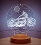 Chopper Motorsiklet, Motor Hayranlarına Hediye 3 Boyutlu, 3D Led Lamba