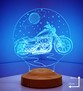 Chopper Motorsiklet, Motor Hayranlarına Hediye 3 Boyutlu, 3D Led Lamba