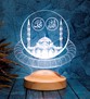 Dini Hediye, Allah Hz. Muhammed Yazılı Camii 3D Led Lamba, Hat Yazısı Masa Lambası