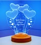 Anneler Günü Hediyesi, Anneye İsimli Hediye, Balon Kalpler Küre Kişiye Özel 3D Led Lamba