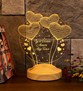 Anneler Günü Hediyesi, Anneye İsimli Hediye, Balon Kalpler Küre Kişiye Özel 3D Led Lamba