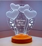 Anneler Günü Hediyesi, Anneye İsimli Hediye, Balon Kalpler Küre Kişiye Özel 3D Led Lamba