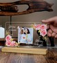 Anneler Günü Hediyesi Melek Annem Çiçekli ve Fotoğraflı Çerçeve, Anneye Hediye Fotoğraflı Ahşap Tabanlı Çerçeve Yatay