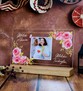 Anneler Günü Hediyesi Melek Annem Çiçekli ve Fotoğraflı Çerçeve, Anneye Hediye Fotoğraflı Ahşap Tabanlı Çerçeve Yatay