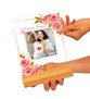 Anneler Günü Hediyesi Çiçekli ve Fotoğraflı Çerçeve, Anneye Hediye Fotoğraflı Ahşap Tabanlı Çerçeve