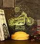 Babalar Günü Hediyesi, Süper Baba, Chopper Motorsiklet, Motor Hayranı Babaya Hediye 3 Boyutlu, 3D Led Lamba