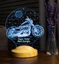 Babalar Günü Hediyesi, Süper Baba, Chopper Motorsiklet, Motor Hayranı Babaya Hediye 3 Boyutlu, 3D Led Lamba