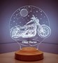 Babalar Günü Hediyesi, Süper Baba, Chopper Motorsiklet, Motor Hayranı Babaya Hediye 3 Boyutlu, 3D Led Lamba