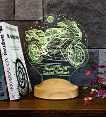Babalar Günü Hediyesi Motosiklet Racing Motor Hayranları 3 Boyutlu, 3D Led Lamba