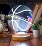 Basketbol Severlere Hediye, İsimli Basketbolcu Hediyesi 3D Led Lamba, Basketbol Hocasına Hediye, Basketbol Topu Lamba