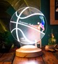Basketbol Severlere Hediye, İsimli Basketbolcu Hediyesi 3D Led Lamba, Basketbol Hocasına Hediye, Basketbol Topu Lamba
