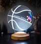 Basketbol Severlere Hediye, İsimli Basketbolcu Hediyesi 3D Led Lamba, Basketbol Hocasına Hediye, Basketbol Topu Lamba