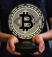 Bitcoin Led Masa Lambası, Bitcoin Hediye, Bitcoin Para Şeklinde Lamba, Kripto Dekoratif Aydınlatma