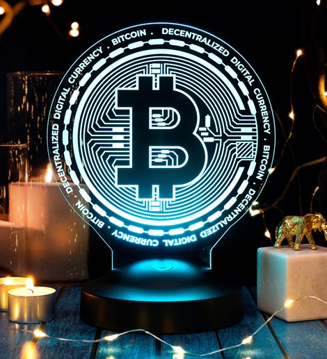 Bitcoin, Bitcoin Sembollü Hediye, Bitcoin Jetonu Şekilde Hediye Led Lamba, Kripto Para