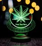 Mucize Bitki Kenevir li 3D Led Lamba, Kişiye Özel Hediye, Cannabis Sativa Desenli Dekoratif Masa Lambası