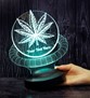 Mucize Bitki Kenevir li 3D Led Lamba, Kişiye Özel Hediye, Cannabis Sativa Desenli Dekoratif Masa Lambası