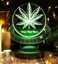 Cannabis Kenevir 3D Led Lamba Cannabis 3 Boyutlu Led Lamba