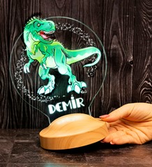 Çocuk Hediyesi Dinazor 3d Led Lamba T-rex Tasarımlı Çocuk Odası Gece Lambası