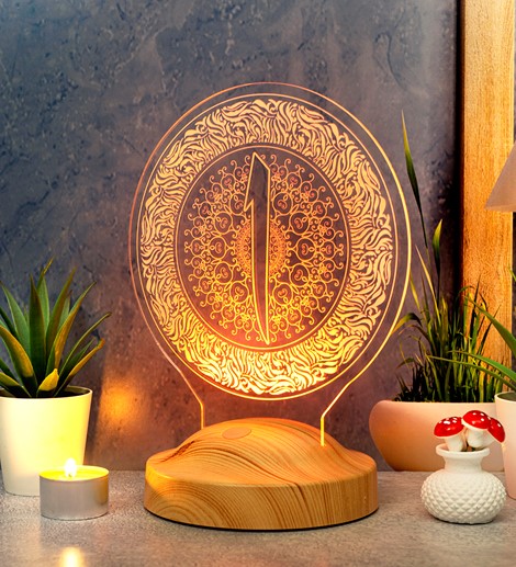 Elif Harfi Desenli, Dini sembollü Hediye, Muhafazakar hediyeler, Elif Harfi 3D Led Lamba