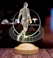 Fizik Tedavi Doktoru, Fizyoterapist, Ortopedi Doktoru Hediyesi 3D Led Lamba Kişiye Özel İsimli