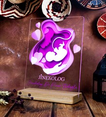 Jinekolog Doktor Hediyesi, Kişiye Özel Jinekoloğa Hediye UV Baskılı Masa Dekoru 