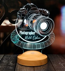 Fotoğrafçıya Hediye DSLR Fotoğraf Makinesi Kişiye Özel 3D Halkalı Led Lamba