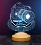 Fotoğrafçıya Hediye DSLR Fotoğraf Makinesi Kişiye Özel 3D Halkalı Led Lamba