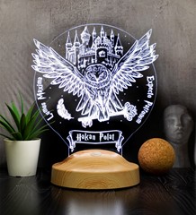 Hogwarts Hedwig Kişiye Özel 3D Led Lamba, Hediye Baykuş Gece Lambası, Harry Potter Hediyelik 