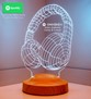 Doğum Günü Hediyesi Spotify Barkod Paylaşımlı Kulaklık Şeklinde Kişiye Özel 3D LED Lamba