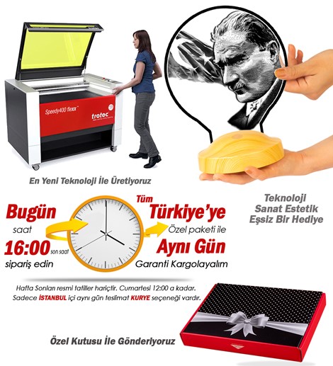 Kişiye Özel 3 Boyutlu Atatürk Ve Anıtkabir Lamba