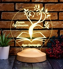 Öğretmene Hediye, Mezuniyet Hatırası Hediyesi, Öğretmenler Günü Hediyesi, Canım Öğretmenim, Kişiye Özel Led Lamba