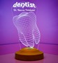 Diş Doktoru Hediyesi, Diş Hekimine Hediye, Dünya Diş Hekimleri Günü Hediyesi, Dentist Temalı İsimli 3 Boyutlu Led Lamba