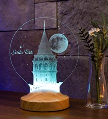Galata Kulesi Sevgiliye Hediye , Eşe Hediye Kişiye Özel Led Lamba, Doğum Günü Hediyesi İsimli Galata Kulesi Hediyesi 
