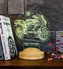 Racing Motosiklet Motor Hayranlarına Hediye 3D Led Lamba, Erkeğe Hediye, Motor GP Kişiye Özel 3 Boyutlu Lamba