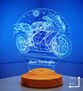 Racing Motosiklet Motor Hayranlarına Hediye 3D Led Lamba, Erkeğe Hediye, Motor GP Kişiye Özel 3 Boyutlu Lamba