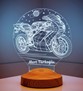 Racing Motosiklet Motor Hayranlarına Hediye 3D Led Lamba, Erkeğe Hediye, Motor GP Kişiye Özel 3 Boyutlu Lamba