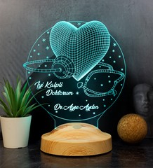 Doktora Hediye, İsimli Canım Doktorum Hediyesi 3 Boyutlu Led Lamba 14 Mart Tıp Bayramı Hediyesi