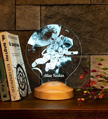 Astronot, Kozmonot, Astronot Hediyesi, Uzay Hediyesi, Kişiye Özel 3D Led Lamba