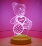 Kalpli Ayıcıklı Hediye, Ayıcık Led Lamba, Ayı Teddy 3d Hediyesi 3 Boyutlu Led Lamba