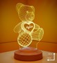 Kalpli Ayıcıklı Hediye, Ayıcık Led Lamba, Ayı Teddy 3d Hediyesi 3 Boyutlu Led Lamba