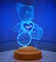 Kalpli Ayıcıklı Hediye, Ayıcık Led Lamba, Ayı Teddy 3d Hediyesi 3 Boyutlu Led Lamba