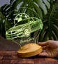 BMW Logolu İsimli Led Lamba, Araba Hayranlarına Hediye, Doğum Günü Hediyesi, Kişiye Özel Hediye 3D Led Lamba