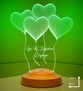 Kişiye Özel Doğum Günü Hediyesi Klasik Kalpler 3D Led Lamba