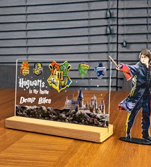 Kişiye Özel Harry Potter Hogwarts Hediyesi Çerçeve, Harry Potter Figür, Kişiye Özel Pleksi Çerçeve, Hogwarts Tablo