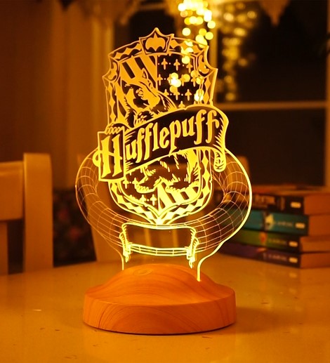Kişiye Özel Harry Potter Hogwarts Hufflepuff Hediyesi, Harry Potter Hufflepuff, Hogwarts Hediyesi 3D Led Lamba