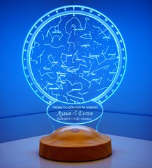 Özel Gün Hediyesi Gökyüzü Yıldız Haritası, Horoskop Astroloji Haritası, Sevgiliye Hediye, Kişiye Özel İsimli Led Lamba