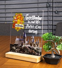 Kişiye Özel Pleksi Şeffaf Tablo Hogwarts Gryffindor Binası Harry Potter Hediyesi