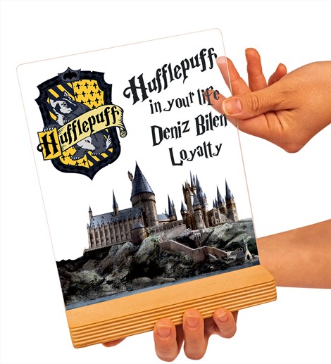 Kişiye Özel Harry Potter Hogwarts Hufflepuff Hediyesi, Harry Potter Figür, Kişiye Özel Pleksi Çerçeve, Hufflepuff